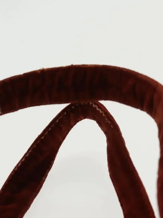 CHANEL Matelasse Hand Bag Velor Orange Gold CC Auth bs19395 - Picture 9 of 16